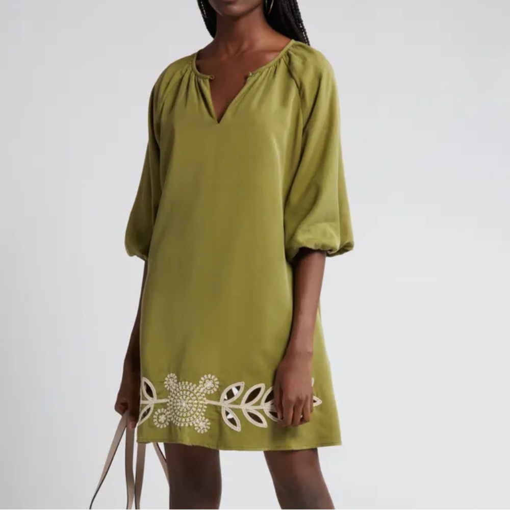 CIEBON Krista Embroidered Detail Trapeze Minidress